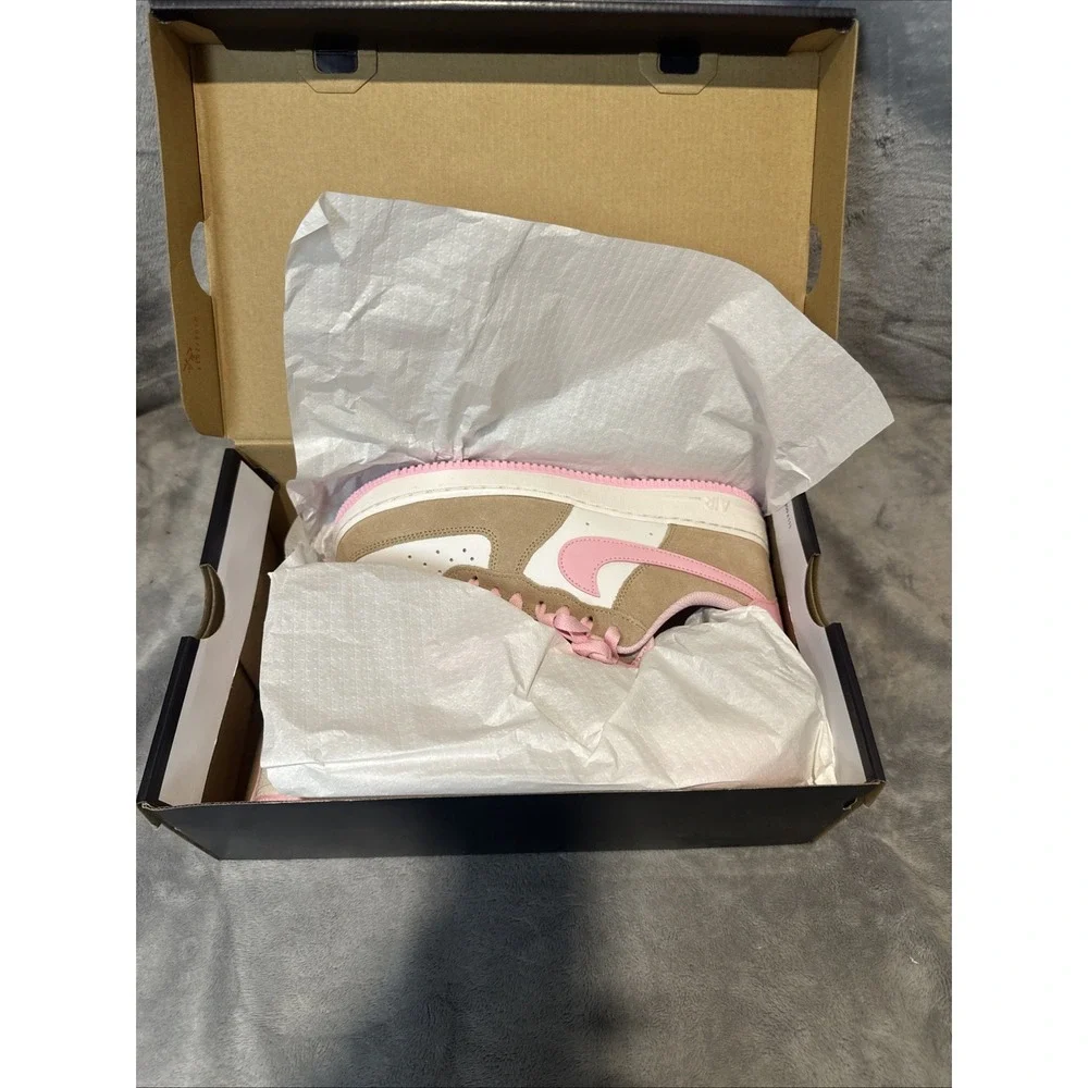 Nike Air Force 1 Low '07 LV8 Hemp Soft Pink Phantom Grey FQ8714-202 US7 M 8.5w